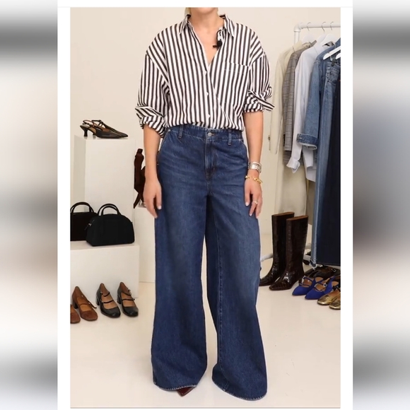 Madewell Wide Sweep Denim Trousers sz 27 NT510 NWT - Picture 2 of 9